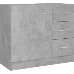 vidaXL underskab til håndvask 63x30x54 cm konstrueret træ betongrå