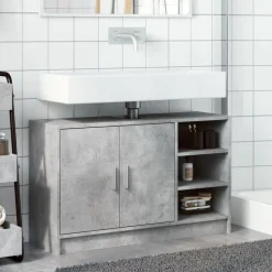 vidaXL underskab til håndvask 90x29x55 cm konstrueret træ betongrå