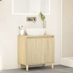 vidaXL underskab til håndvask 58x33x60 cm konstrueret træ sonoma-eg