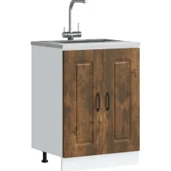 vidaXL underskab til vask Kalmar 60x46x81,5cm konstrueret træ røget eg