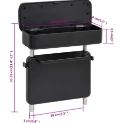 vidaXL universelt armlæn til bil 23x8x(30-38) cm ABS sort