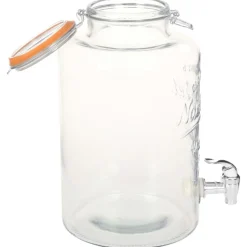 vidaXL vanddispenser XXL med tappehane gennemsigtig 8 l glas