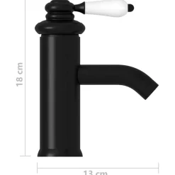 vidaXL vandhane til badeværelseshåndvask 130x180 mm sort