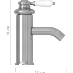 vidaXL vandhane til badeværelseshåndvask 130x180 mm sølvfarvet