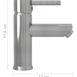 vidaXL vandhane til badeværelse 130x176 mm sølvfarvet