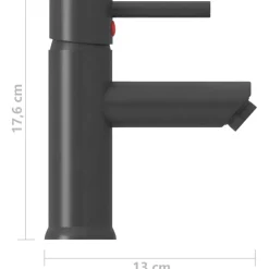 vidaXL vandhane til badeværelseshåndvask 130x176 mm grå