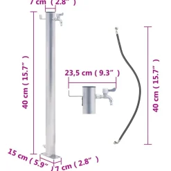 vidaXL vandsøjle 40 cm rund rustfrit stål
