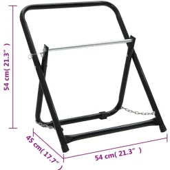 vidaXL vandslangestativ 48 cm 45 kg pulverlakeret stål sort