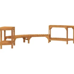 vidaXL Varme Badekar Omgivelse Halvrundt Brun 252 x 112 x 55,5 cm