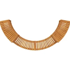 vidaXL Varme Badekar Omgivelse Halvrundt Brun 252 x 112 x 55,5 cm