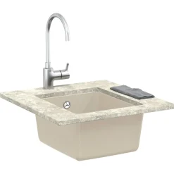 vidaXL Vask Beige 370 x 460 mm 80% Kvarts og 20% Resin