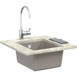 vidaXL Vask Grå 370 x 460 mm 80% Kvarts og 20% Resin