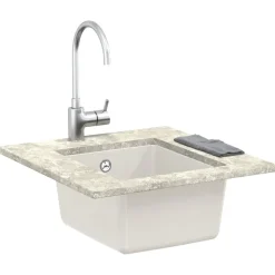 vidaXL Vask Hvid 370 x 460 mm 80% Kvarts og 20% Resin