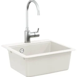 vidaXL Vask Hvid 470 x 440 mm Granit