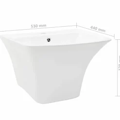 vidaXL Vask Hvid 53 x 44 x 37 cm Glaseret Keramik