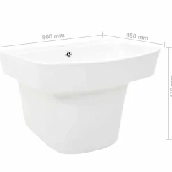 vidaXL Vask Hvid 50 x 45 x 41 cm Glaseret Keramik