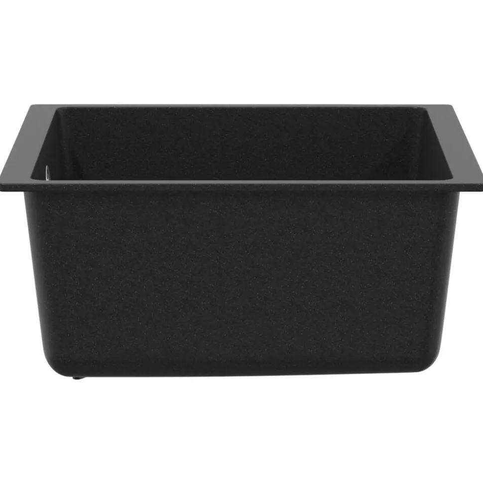 vidaXL Vask Sort 370 x 460 mm 80% Kvarts og 20% Resin