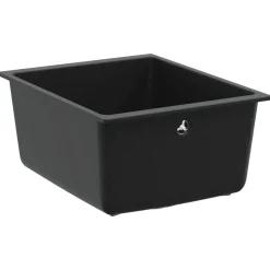 vidaXL Vask Sort 370 x 460 mm 80% Kvarts og 20% Resin