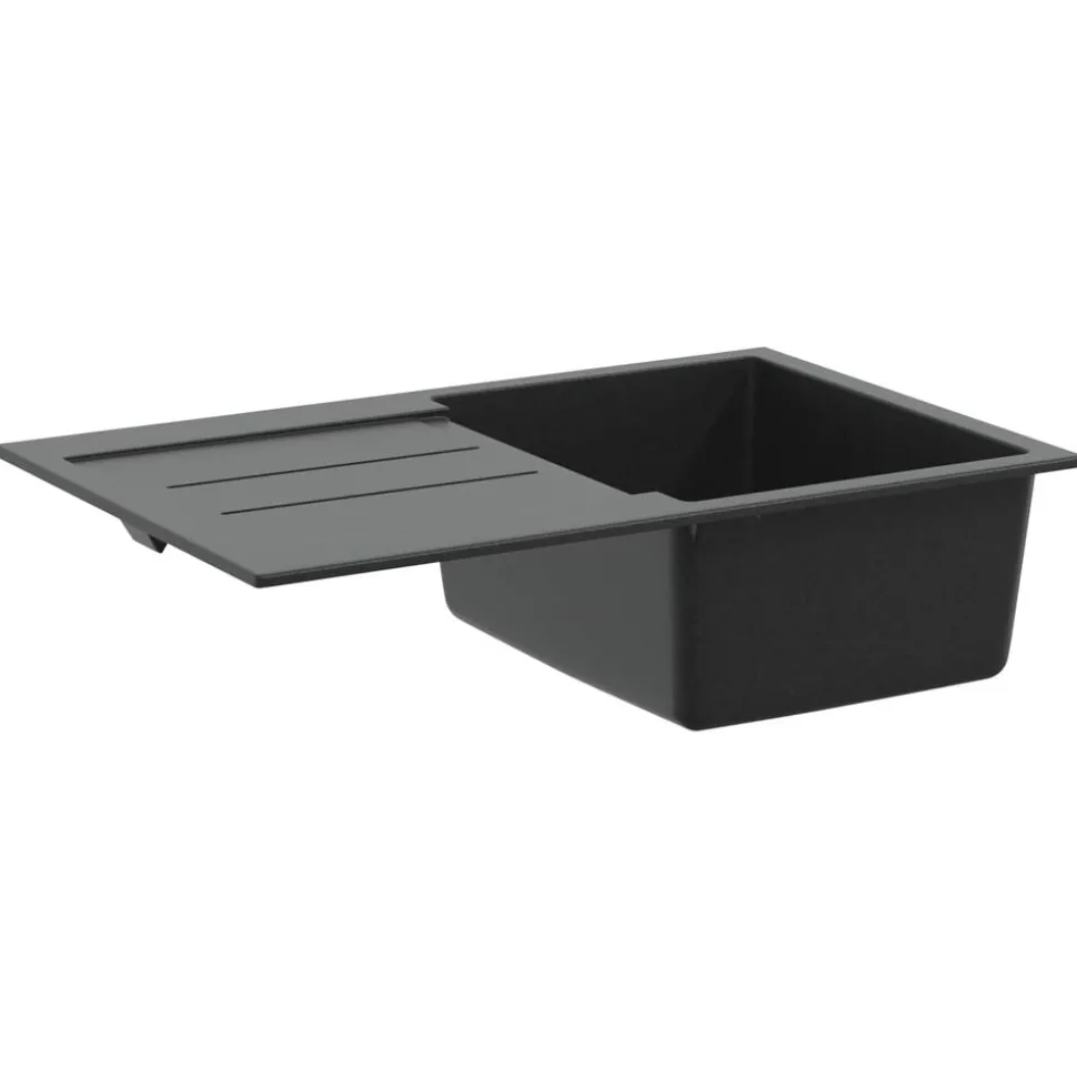 vidaXL Vask Sort 780 x 500 mm 80% Kvarts og 20% Resin