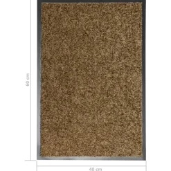 vidaXL vaskbar dørmåtte 40x60 cm brun
