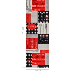 vidaXL vaskbar køkkenmåtte 60x300 cm Cuisine-tryk