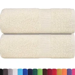 vidaXL vaskehåndklæder FROGN 2 stk. cremefarvet 30x30 cm 360 gsm