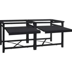 vidaXL Vaskemaskine Pedestal 2 pcs Sort 120 x 56 x 52 cm Stål