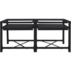 vidaXL Vaskemaskine Pedestal 2 pcs Sort 120 x 56 x 52 cm Stål