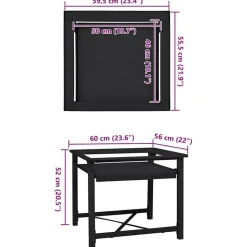 vidaXL Vaskemaskine Pedestal Sort 60 x 56 x 52 cm Stål