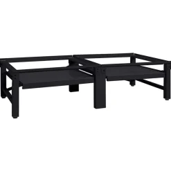 vidaXL Vaskemaskine Pedestal 2 pcs Sort 124,5 x 61,5 x 32,5 cm Stål