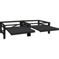 vidaXL Vaskemaskine Pedestal 2 pcs Sort 124,5 x 61,5 x 32,5 cm Stål