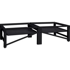 vidaXL Vaskemaskine Pedestal 2 pcs Sort 124,5 x 61,5 x 32,5 cm Stål