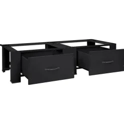 vidaXL Vaskemaskine Pedestal 2 pcs Sort 127 x 54,5 x 32,5 cm Stål