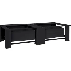 vidaXL Vaskemaskine Pedestal 2 pcs Sort 127 x 54,5 x 32,5 cm Stål