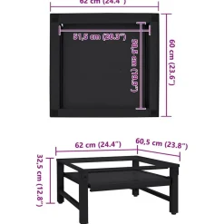 vidaXL Vaskemaskine Pedestal Sort 62 x 60,5 x 32,5 cm Stål