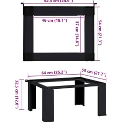 vidaXL Vaskemaskine Pedestal Sort 64 x 55 x 32,5 cm Stål