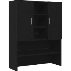 vidaXL Vaskemaskineskab 2 pcs Sort eg 70,5 x 71,5 x 181,5 cm