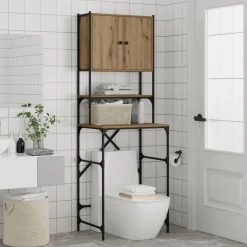 vidaXL Vaskemaskineskab Artisan Egetræ 68 x 48,5 x 194 cm
