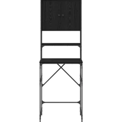 vidaXL Vaskemaskineskab Sort 0ak 68 x 48,5 x 194 cm Konstrueret træ