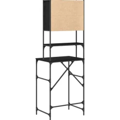 vidaXL Vaskemaskineskab Sort 0ak 68 x 48,5 x 194 cm Konstrueret træ