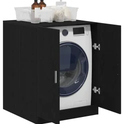 vidaXL Vaskemaskineskab Sort eg 70,5 x 71,5 x 91,5 cm Konstrueret træ