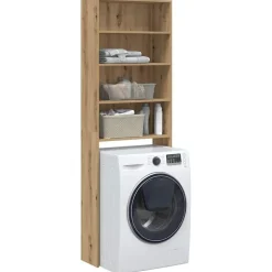 vidaXL vaskemaskineskab 64x24x190 cm egetræ