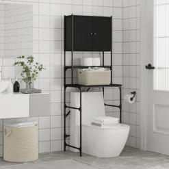 vidaXL vaskemaskineskab 68x48,5x194 cm sort