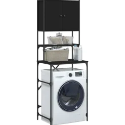 vidaXL vaskemaskineskab 68x48,5x194 cm sort