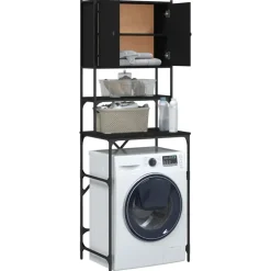 vidaXL vaskemaskineskab 68x48,5x194 cm sort
