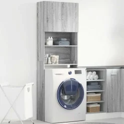 vidaXL vaskemaskineskab 64x24x190 cm konstrueret træ grå sonoma-eg