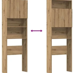vidaXL vaskemaskineskab 64x24x190 cm konstrueret træ kunsteg