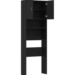 vidaXL vaskemaskineskab 64x24x190 cm konstrueret træ sort egetræsfarve