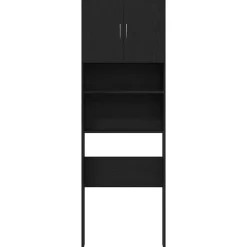vidaXL vaskemaskineskab 64x24x190 cm konstrueret træ sort egetræsfarve