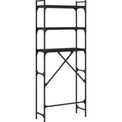 vidaXL vaskemaskineskab 67x25x163 cm konstrueret træ sort